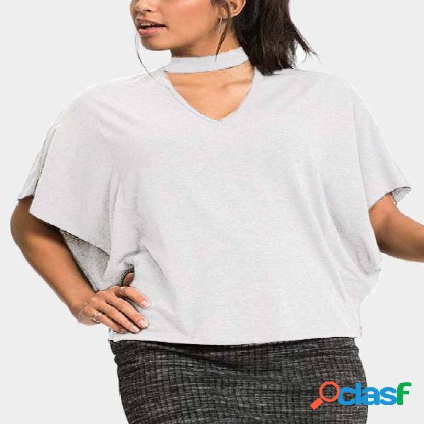 Camiseta manga corta blanca halter