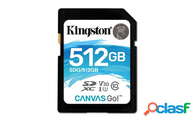 Memoria Flash Kingston Canvas Go!, 512GB SDXC UHS-I Clase 10