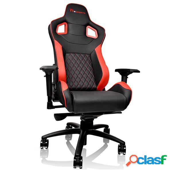 Tt eSPORTS Silla Gamer GT Fit, hasta 120Kg, Negro/Rojo