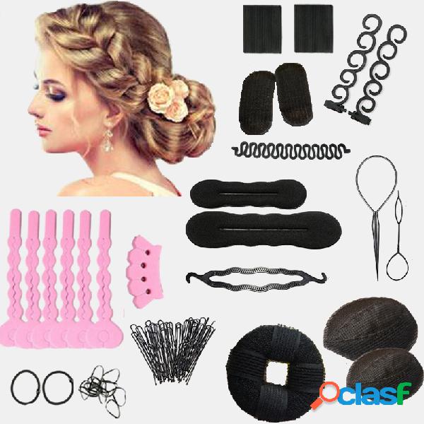 14Pcs DIY Cabello Kit de accesorios de estilo Almohadillas