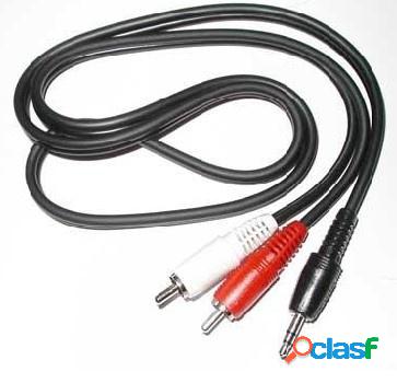 BRobotix Cable 2x RCA Macho - 3.5mm Macho, 1.8 Metros, Negro