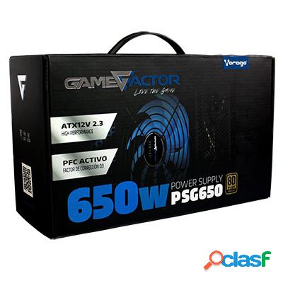 Fuente de Poder Game Factor PSG650 80 PLUS Bronze, 20+4 pin