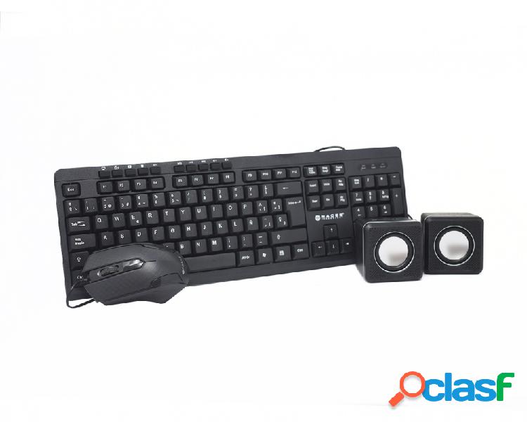 Kit 3 en 1 Teclado, Mouse y Bocinas Naceb NA-228,