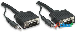 Manhattan Cable SVGA con Audio 8mm, 3.5mm HD15 Macho - 3.5mm