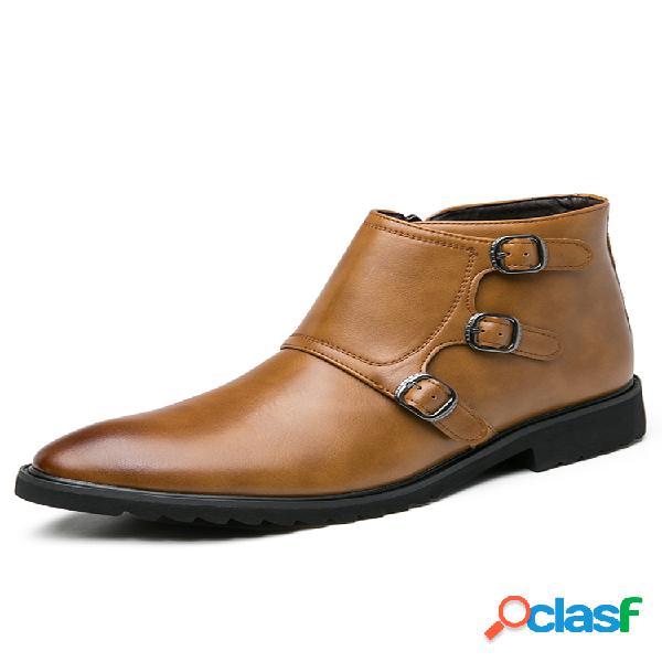 Correa monje elegante para hombre Botas Formal Vestido Botas