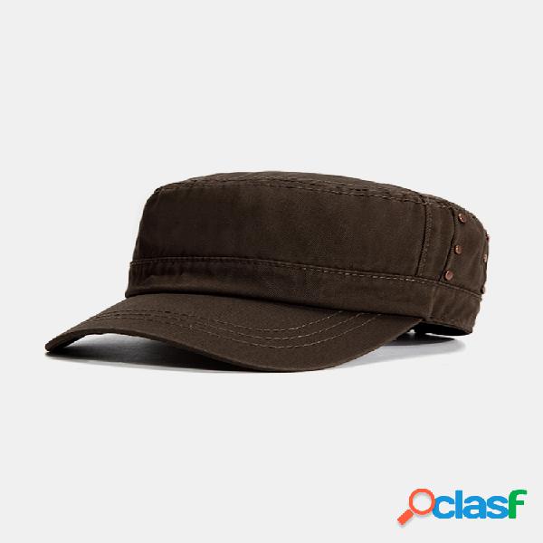 Gorra militar casual transpirable de algodón Gorra plana de