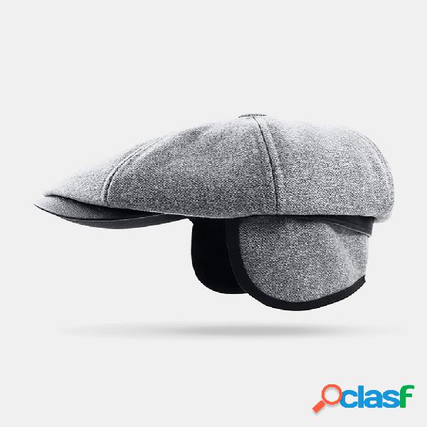 Hombre Plus Cashmere Solid Color Octagonal Sombrero al aire