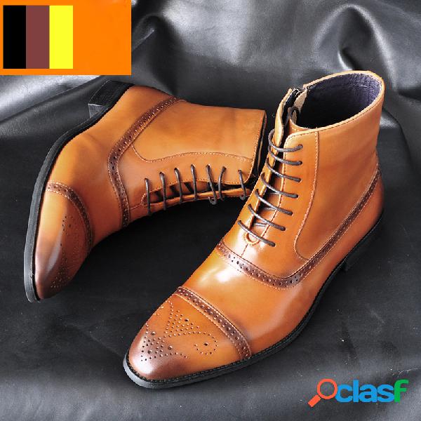 Hombre Tallado Cómodo Antideslizante Casual Brogue Formal