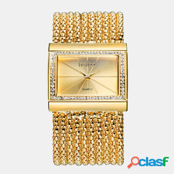 Ocio Lujo Mujer Reloj de pulsera Esfera cuadrada Cobre