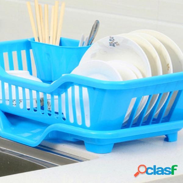 Rack de almacenamiento de cocina de 4 colores Plato / tazón