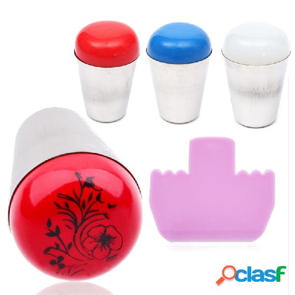 Suave profesional de silicona redonda uñas arte Stamper