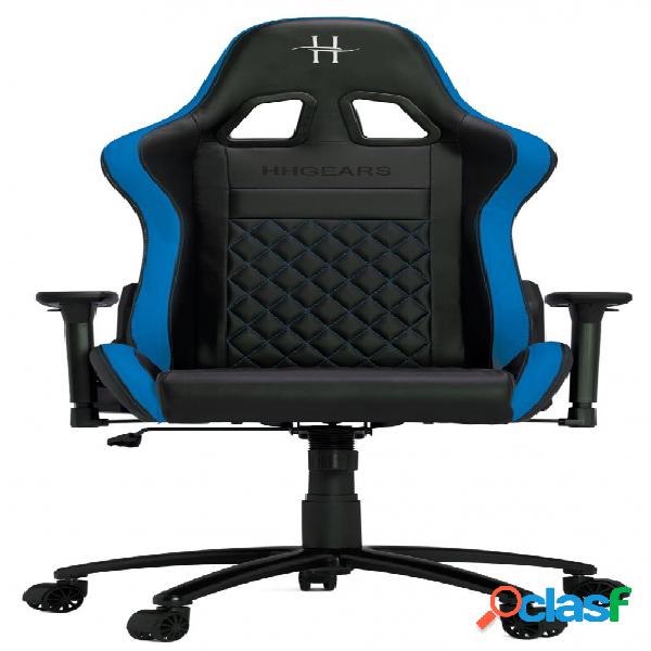 HHGears Silla Gamer XL-500, hasta 130Kg, Negro/Azul