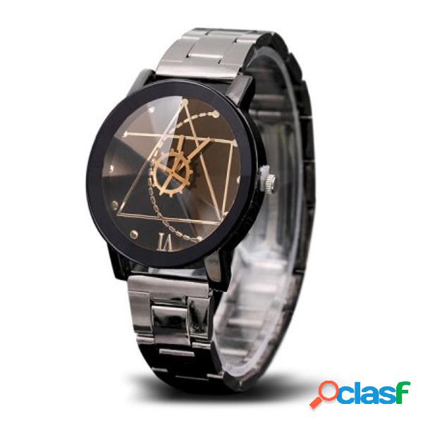 Relojes de moda del acero inoxidable de la rueda de