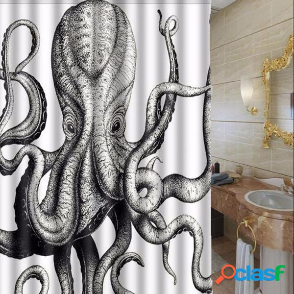 Cortina de baño impermeable de pulpo Cortina de baño de