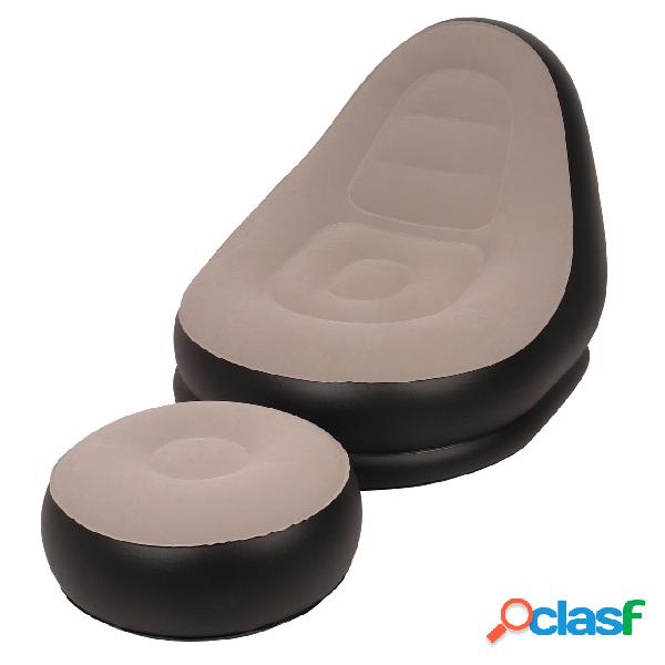 JILONG portátil flocado rápido inflable sofá perezoso