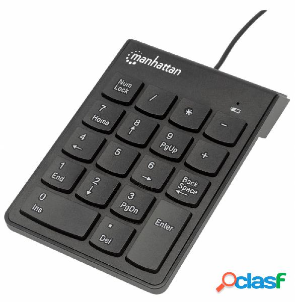 Manhattan Teclado Numérico 176354, Alámbrico, USB, Negro