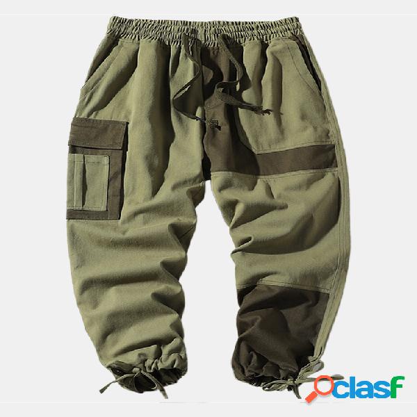 Mens Designer Drawstring Multi Pockets Carga Joggers