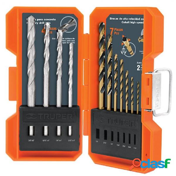 Truper Set de Brocas para Concreto y Metal JBAC-11, 11