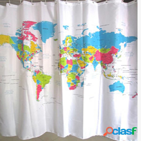 180 CM x 180 CM Mapa del mundo creativo Patrón Cortina de
