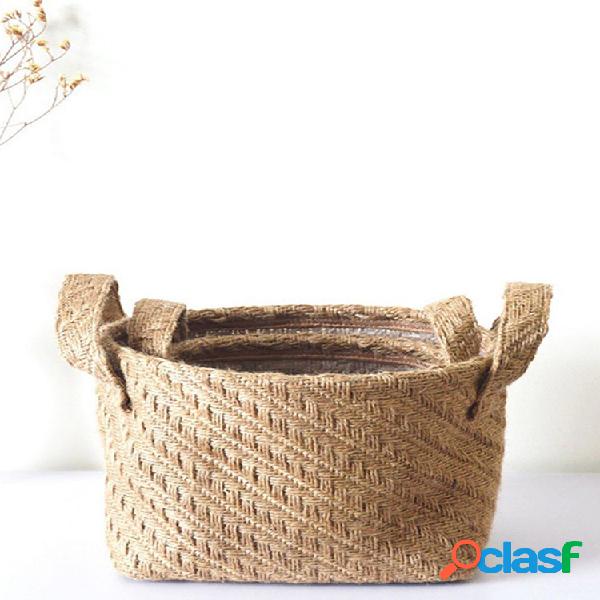 Cesta de almacenamiento de escritorio simple de maceta