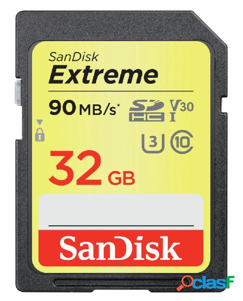 Memoria Flash SanDisk Extreme, 32GB SDHC UHS-I Clase 10