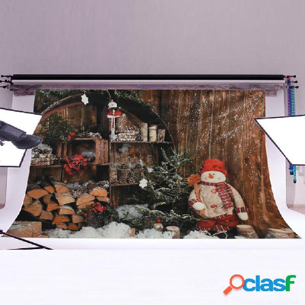 7x5FT Christmas Snowman Photography Background Props Vinilo