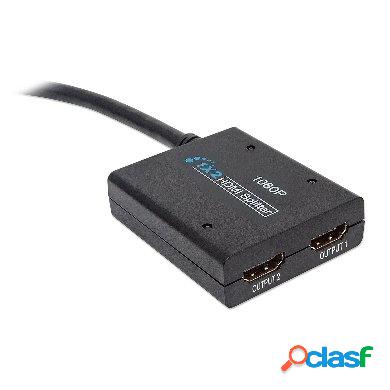 BRobotix Video Splitter HDMI, 2 Puertos HDMI, Negro