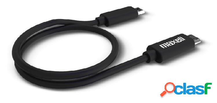 Maxell Cable Micro USB B Macho - Micro USB B Macho, 30cm,