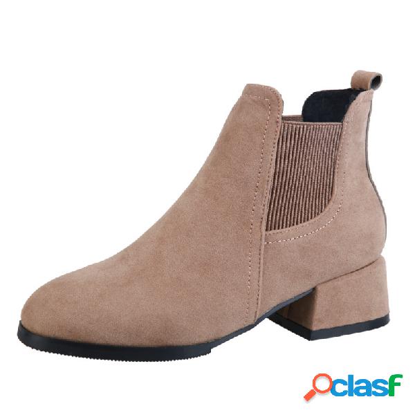 Mujer Ante Martin de tacón bajo Botas
