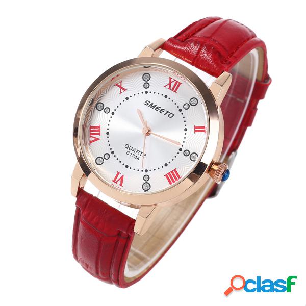 Relojes de cuero de lujo de las mujeres Big Rome Number
