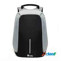 Stylos Mochila de Poliéster STABAP1S, Gris/Negro