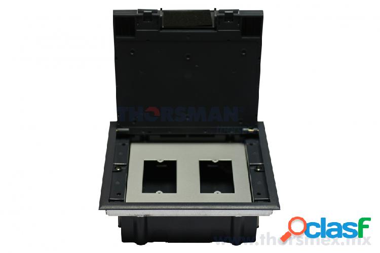Thorsman Caja de Piso 11000-33401, 3 Puertos, Negro/Blanco