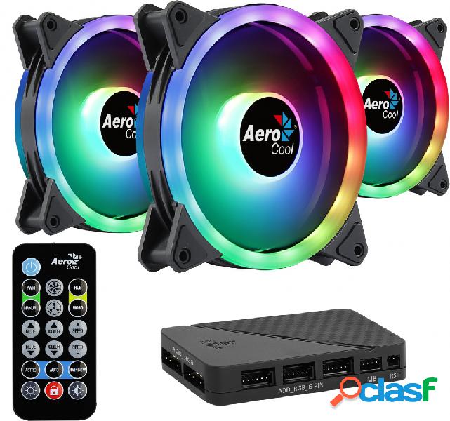 Ventilador Aerocool Duo 12 Pro RGB, 120mm, 1000RPM, Negro -