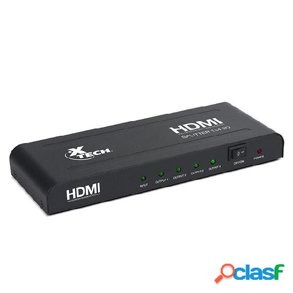 Xtech Adaptador HDMI, 2 Puertos, 1920 x 1080 Pixeles, Negro