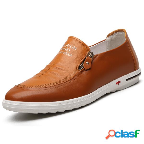 Zapatos casuales de empeine bajo con cremallera lateral slip