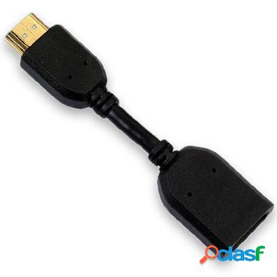 BRobotix Adaptador HDMI Macho - HDMI Hembra, 10cm, Negro