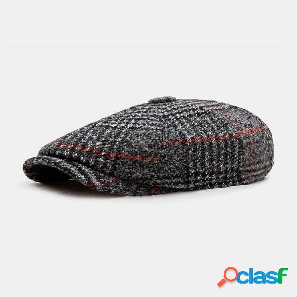 Hombres Estilo británico Retro Painter Lattice Patrón Moda