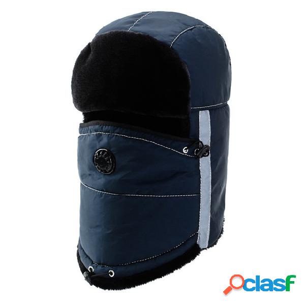 Hombres Grueso Cálido Sombrero Oreja Protección Gorro a