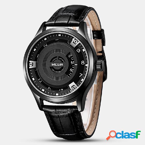 Simple Fashion Sports Men Watches Pointerless Piel Genuina