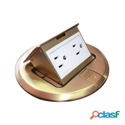 Thorsman Mini Caja de Piso Redonda, 2 Puertos, Bronce