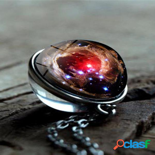 vendimia Bola de cristal de doble cara Mujer Collar Universe