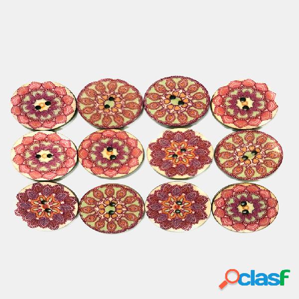 100 piezas Rosa Flor Patrón Botones Botón redondo hecho a