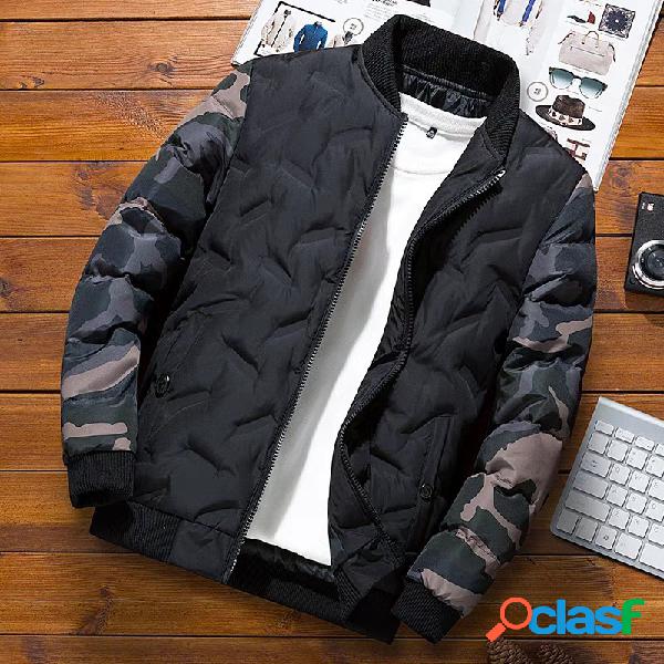 Abrigo de invierno para hombre Camuflaje Béisbol Algodón