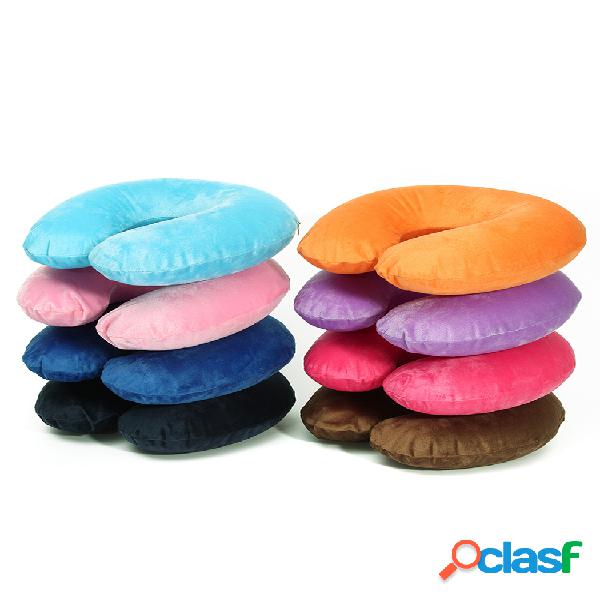 Almohada de aire de viaje en forma de U inflable portátil