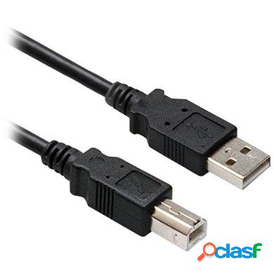 BRobotix Cable USB A Macho - USB B Macho, 1.5 Metros, Negro