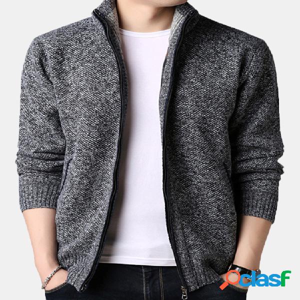 Chaqueta con cremallera gruesa de lana transpirable cómoda