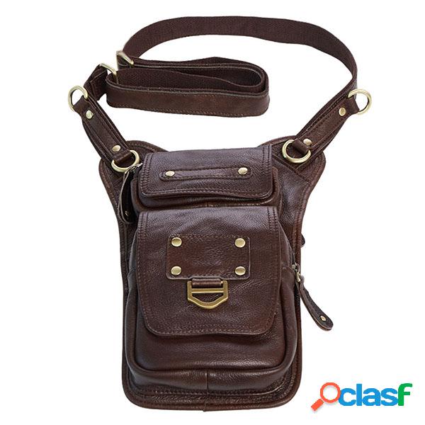 EKPHERO Bolso bandolera retro de cuero vacuno para hombres