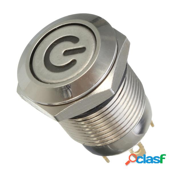 Excellway® Interruptor de botón pulsador de metal LED de 4