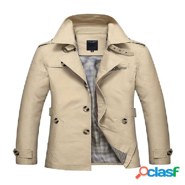 Gabardina casual estilo comercio de algodón lavado con