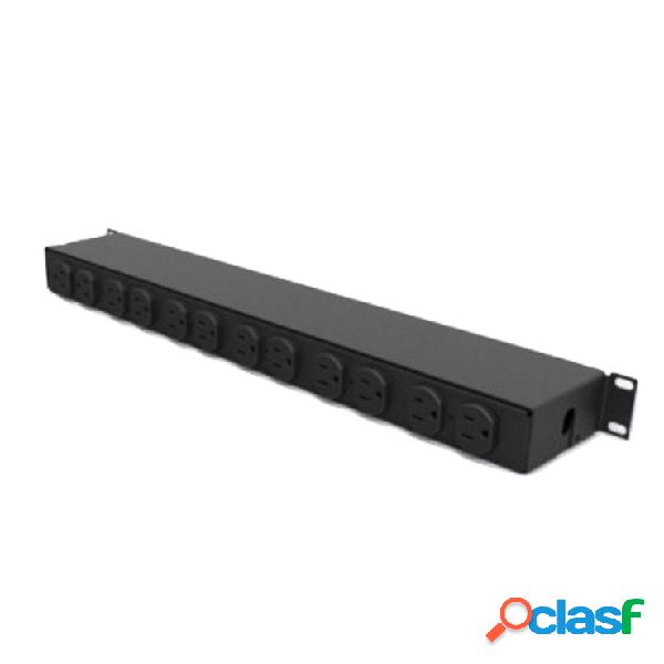 Laces PDU para Rack 1U, 15A, 12x NEMA 5-15, Negro